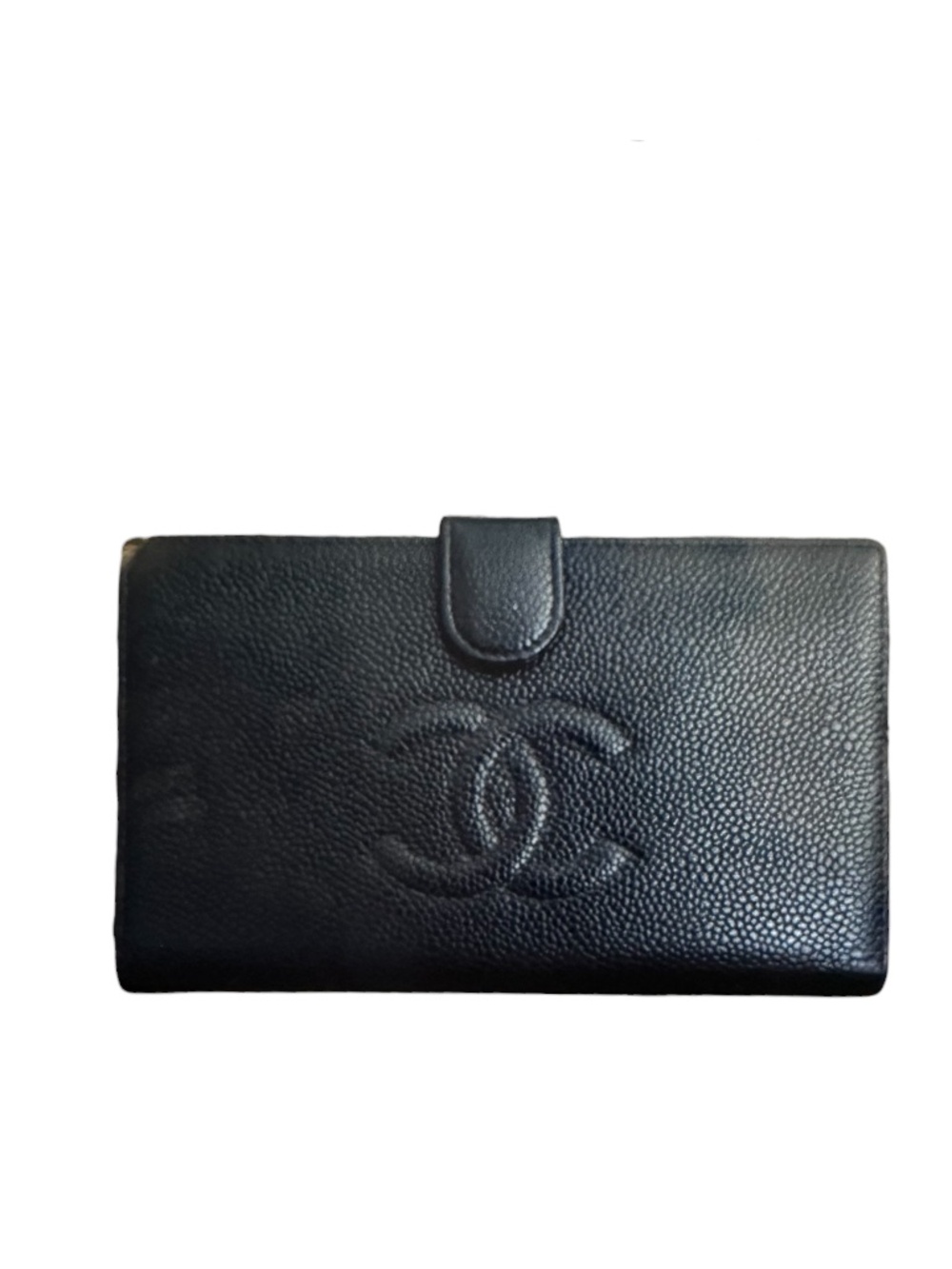 Chanel Black Caviar Pebbled Leather Wallet